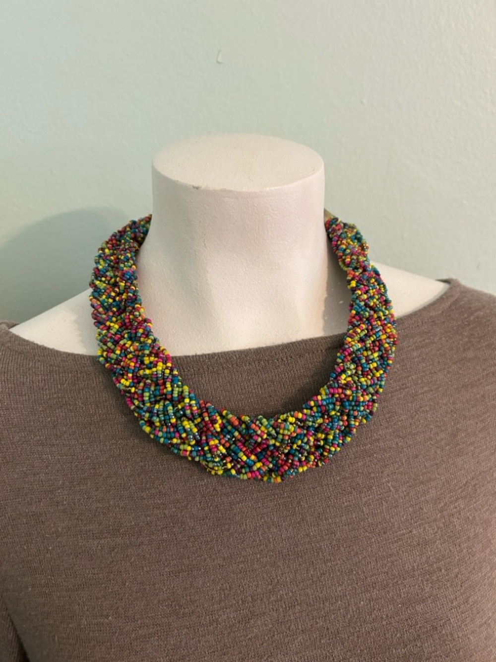 🟢 10/$20 Multicolor Seed Bead Braided Necklace - Women Jewelry - Picture 3 of 9